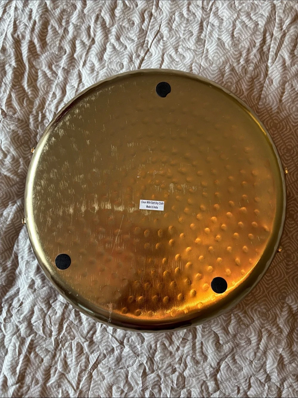 Decorative‎ Gold Metal Serving Tray with Dual Handles